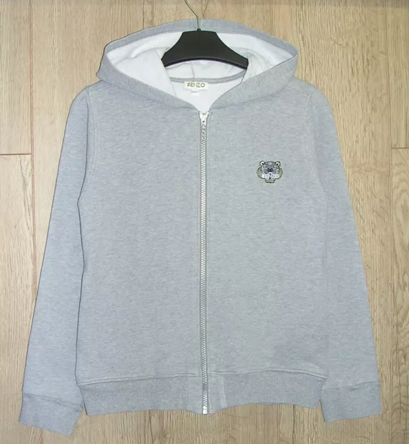 Kenzo Boys Grey Jersey Cotton Hooded Jacket Hoodie Age 12 152cm 2