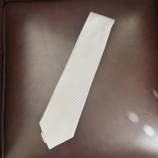 David Donahue Gray / Silver NECK Tie W: 3 3/4 " BY L: 60 " Extra Long Nordstrom