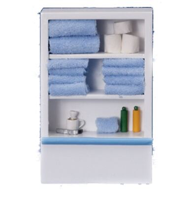 Melody Jane Dollhouse Accessoires de toilette et serviettes sur étagère pour maison de poupée Jaune 