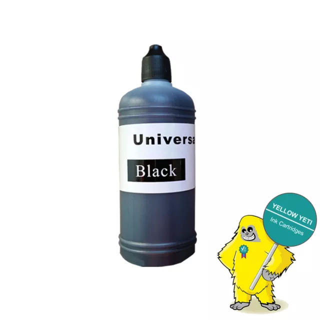 1 Black 100ml Universal Printer Refill Ink Bottles for CISS or Refillable