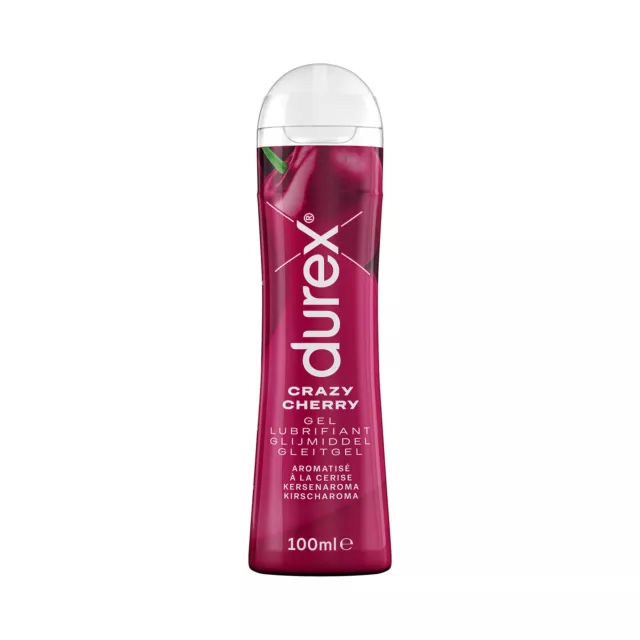 Durex Gel Lubrifiant Crazy Cherry, Goût Cerise, 100ml, À Base d'Eau