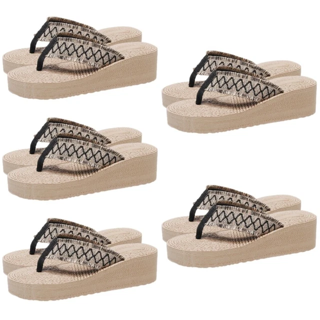 5 paia scarpe da spiaggia con suola in altopiano 6,5 signorina