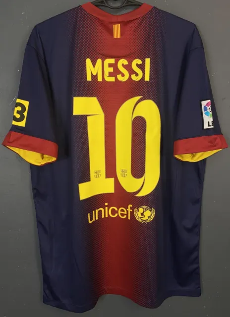 Uefa Men's Fc Barcelona 2012/2013 Messi #10 Football Soccer Shirt Jersey Size L