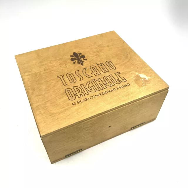 Toscano Originale Scatola In Legno Vuota Di 40 Sigari Pubblicitaria Box