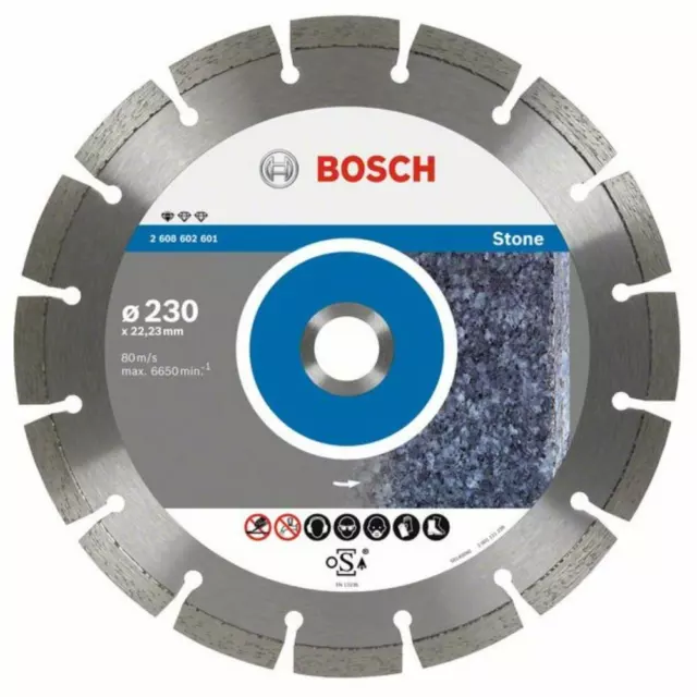 BOSCH Disque à Tronçonner Diamanté Standard pour Pierre, 150 x 22,2