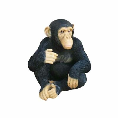Sitzend Gorilla Figur Silberrücken Affe Tierstatue Deko 