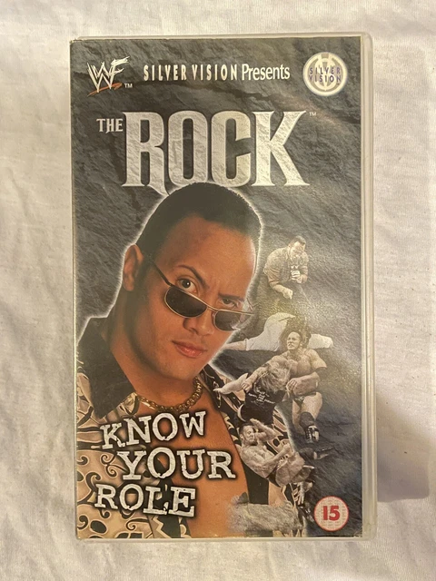 T-shirt Vintage WWF The Rock – « Know Your Role » – Taille XL – Homme – Gris