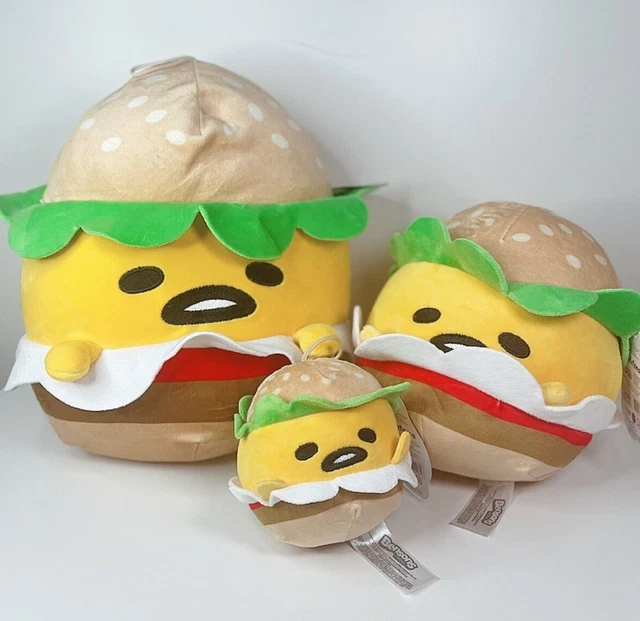 Licensed Sanrio Burger Gudetama Official Genuine Plush Soft Toy 3 Sizes - BNWT