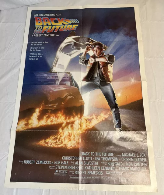 Vintage BACK TO THE FUTURE Original One Sheet Movie Poster 1985 MICHAEL J. FOX