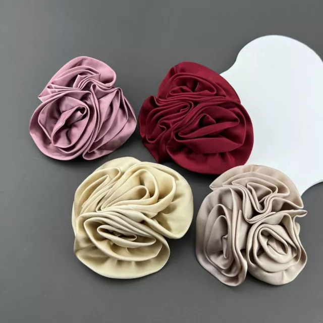 10cm Satin Flower Brooch Handmade Sweater Coat Pin Brooches