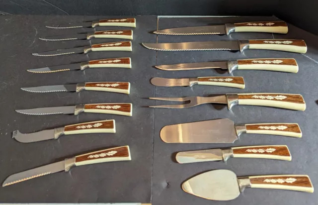 Kitchen Knife Set Vintage Regent Sheffield Stainless Steel Made in England 16 pc