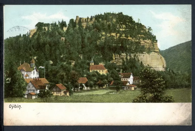 AK Oybin Landkreis Görlitz Blick auf Oybin mit Burgruine 28.05.1907 #HK044