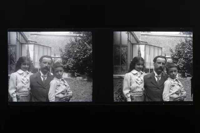France Famille Photo NEGATIF PL51L27n16 Plaque de verre Vintage 1909