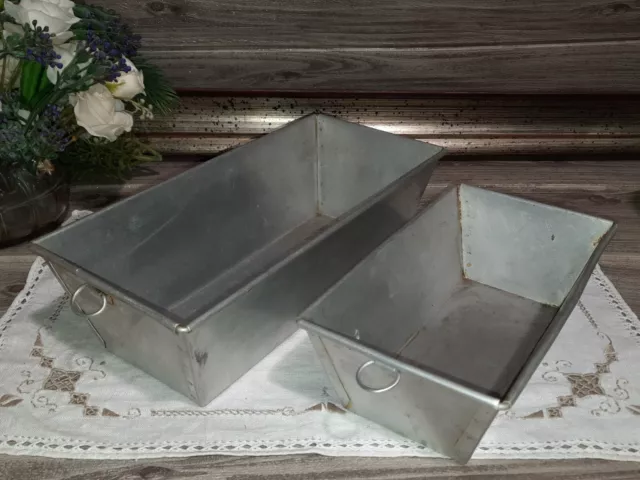Vintage Bella Coppia Stampo Bonet Budino Alluminio Metallo Bello Appesi