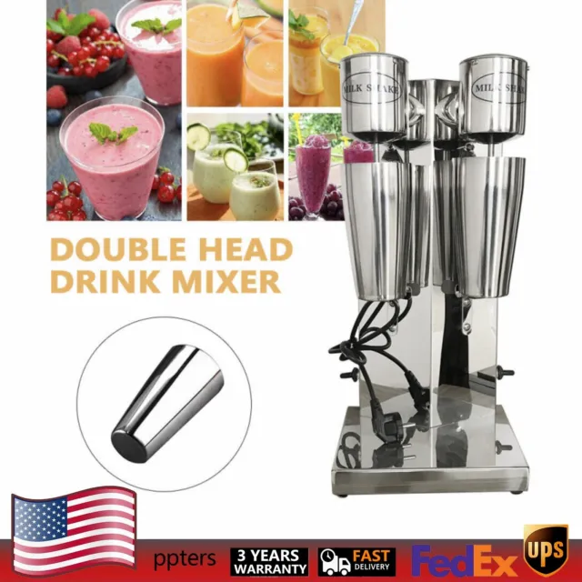Commercial Drink Milkshake Mixer Stainless Steel Double-head Smoothie Mixer 60HZ