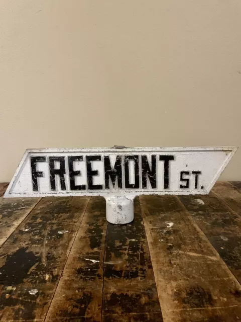 Vintage Cast Aluminum Freemont St. Street Sign