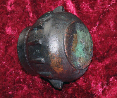 Originaler Bronze Rippenmörser Spanien Maurisch Kugelförmig 16. Jh. Mortar 2