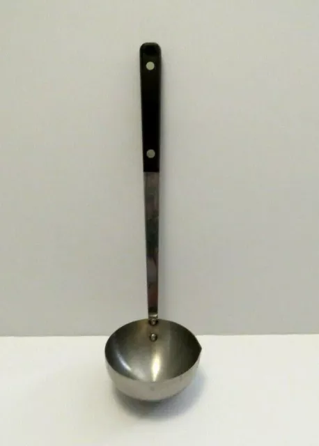 VTG Flint Stainless Steel Soup Gravy Ladle USA Black Handle 12" Fall Autumn