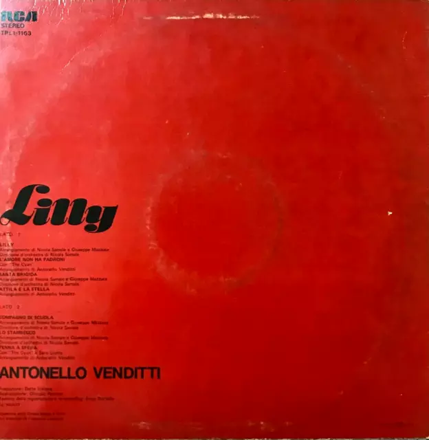 Antonello Venditti – Lilly – Ita – Lp – 1975 – Pop/Cantautori 2