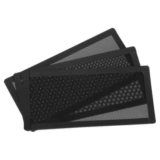 3PCS PC Dust Filter 200x100mm Magnetic Frame PVC Computer Cooler Mesh Black