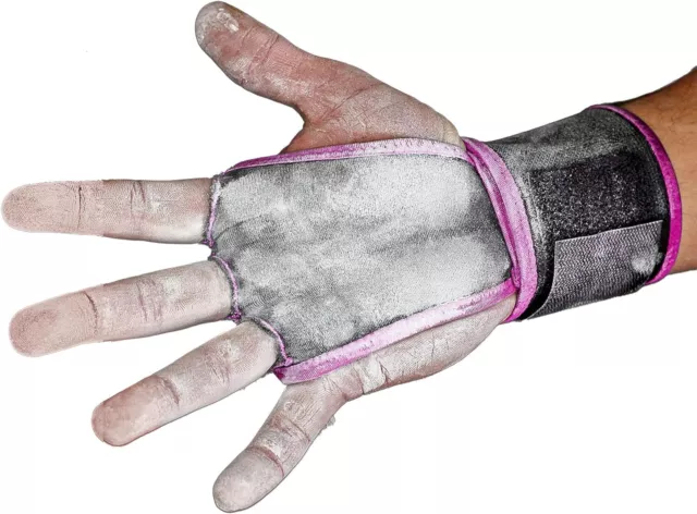 JerkFit WODies 3 Hole Gymnastics Grips with Wrist Small 3”- 3.5”, Pink