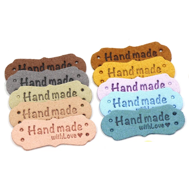 PU Leather Hats Bags Hand Made With Love Garment Labels Label Clothes Tags