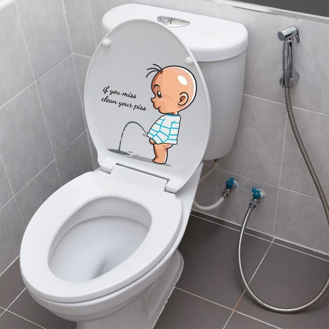 Funny Child Urination Toilet-Training Potty Kid Bathroom Wall Sticker- R8E8 C8C0