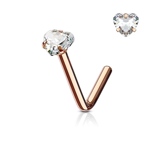 Piercing Septum Pliable Filigrane Strass Or Rose - Anneau De Nez Sans Marque