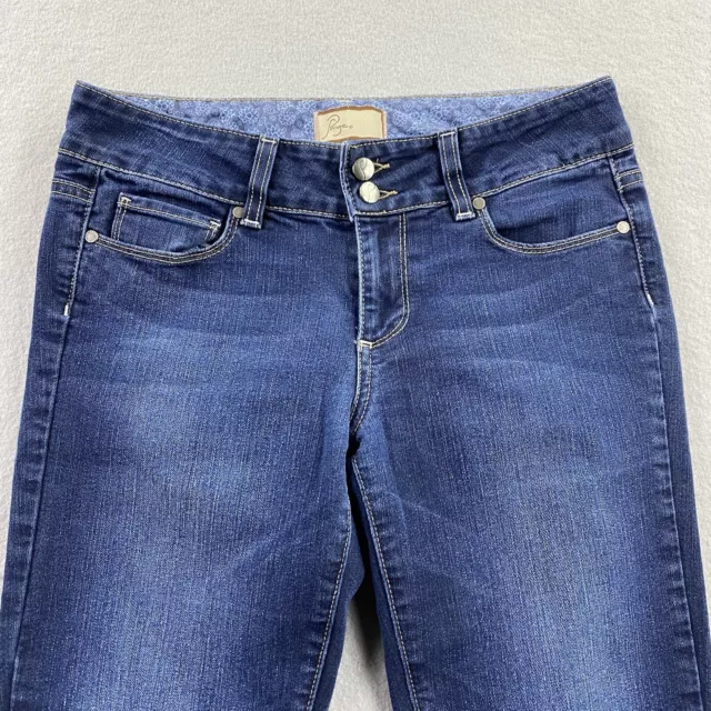 Paige Jeans Womens 27 Blue Denim Pants Hidden Hills Bootcut Stretch Casual 2