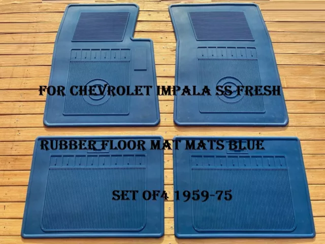 For Chevrolet impala SS Fresh Rubber Floor Mat Mats Blue Set of4 1959-75