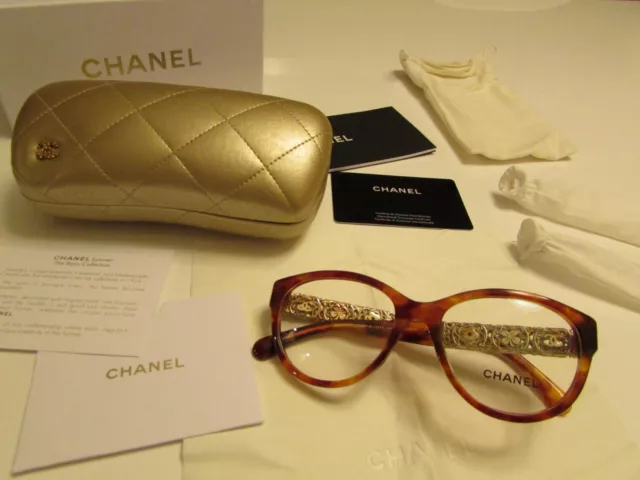 CHANEL TORTOISE GOLD Collection Bouton 5190 C.714/3G 58-16-135
