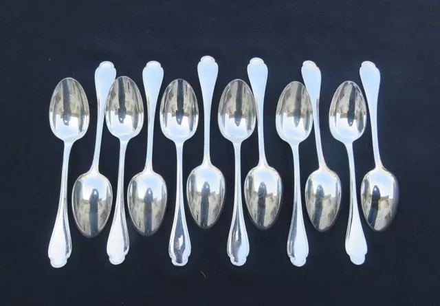 CHRISTOFLE : 12 cuillères de table en métal argenté modèle pompadour 2