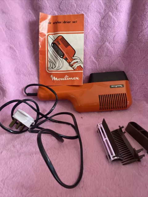 Vintage Moulinex Hair Styler/drier Set