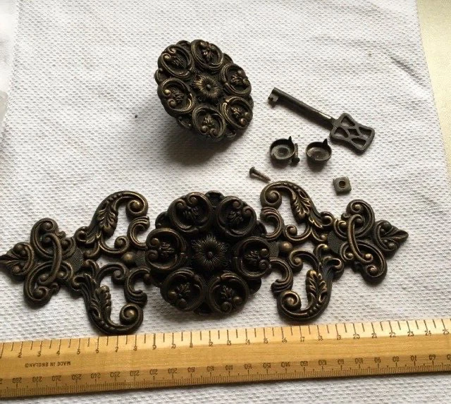 RARE Vintage brass wardrobe door fittings restoration project
