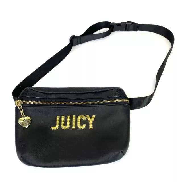 Juicy Couture BLANK CHECK Pebble Women's Belt Bag Fanny Pack Black