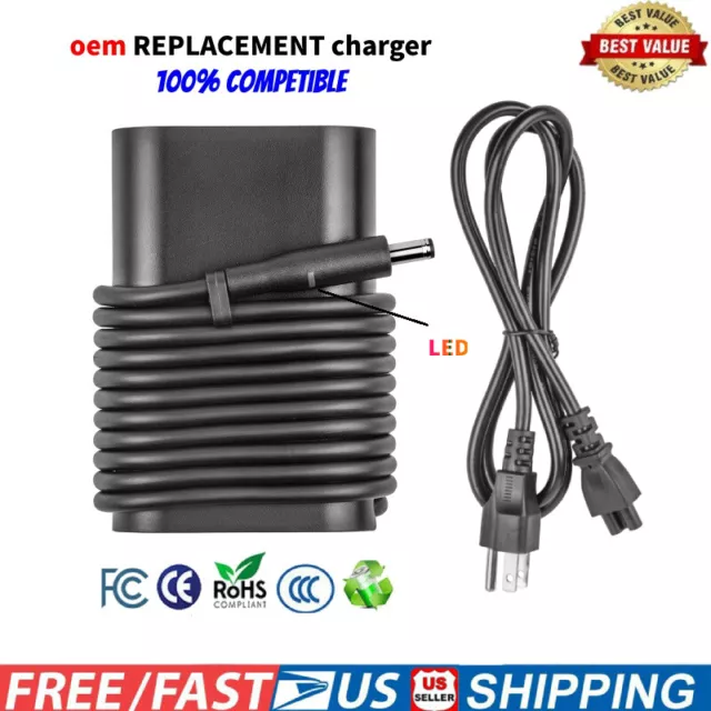 For Dell Inspiron 11 13 14 15 17 AC Adapter Charger Power Supply 65W 4.5mm Tip