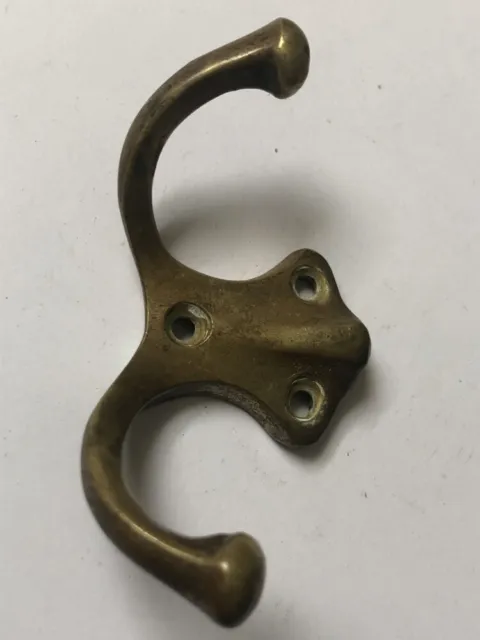 Coat Hook Old Double Antique Small Brass