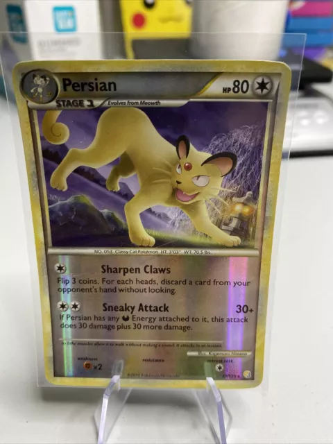 Pokemon TCG Persian 27/123 HeartGold SoulSilver (HS) Reverse Holo Rare 2010
