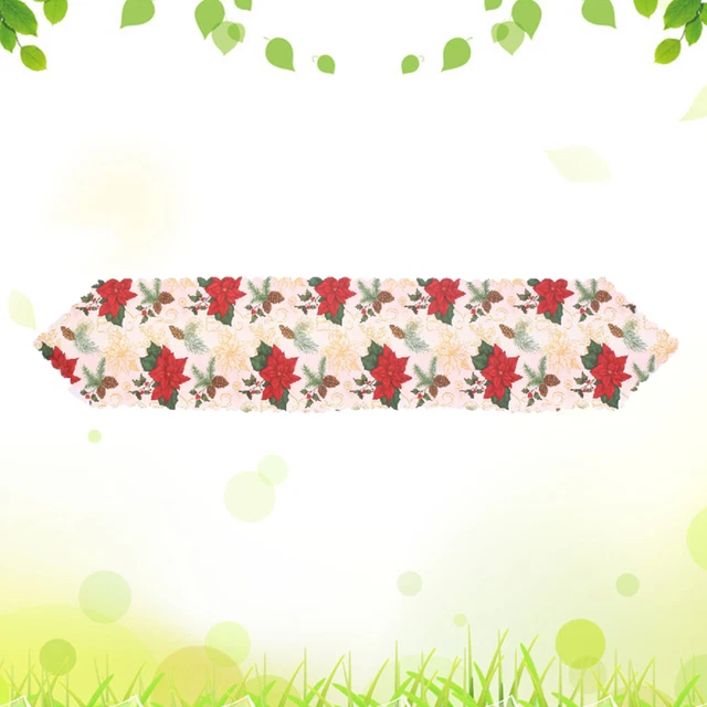 Mesa de comedor de poliéster floral para corredor de mesa de Navidad