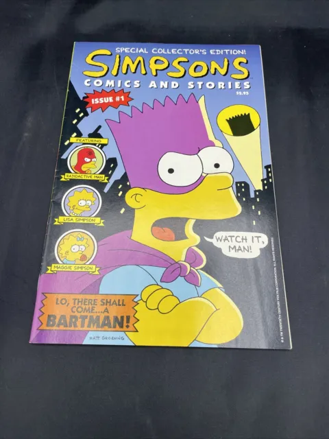 SIMPSONS Comics and Stories Issue #1 With Poster  BartMan