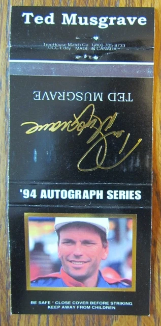 Nascar Racing Car Driver Ted Musgrave Matchbook Cover 1994 Empty Matchcover -D4