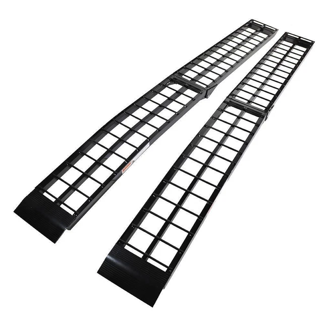 2pc 108" Aluminum Arched ATV/UTV Truck Fold Loading Ramp Black 1200 lbs Capacity