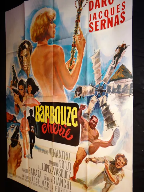 BARBOUZE CHERIE  ! mireille darc affiche cinema vintage 1966