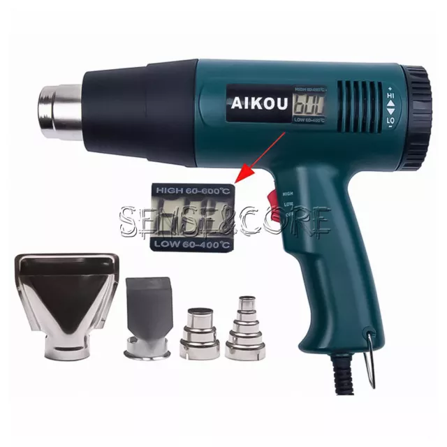110V/220V 1800W 2000W Hot Air Gun Digital LCD Electric Hair Dryer Heat Tool