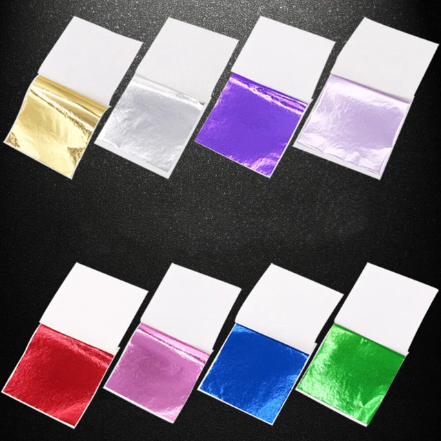 50 piezas imitación de papel de lámina de oro para decoración transferencia