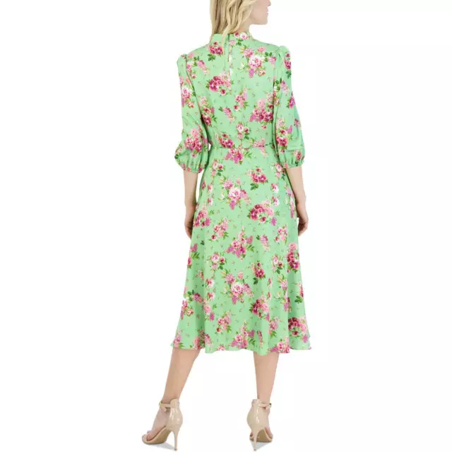 Julia Jordan Womens Floral Front Tie Summer Midi Dress BHFO 6505 2
