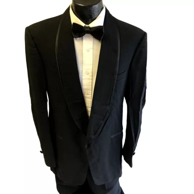 Vtg After Six MIAMI VICE Black Shawl Collar Tux Jacket ROCKABILLY Formal Blazer