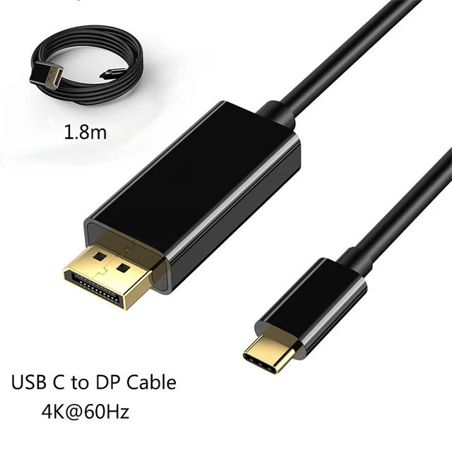 USB C to DisplayPort Cable 4K@60Hz Type-C to DP Adapter for MacBook Pro Air iPad