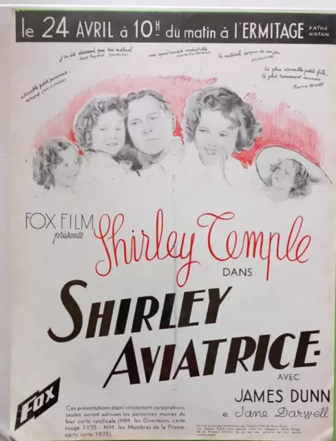 Shirley Aviatrice/ 1934/Page Publicitaire/ Shirley Temple