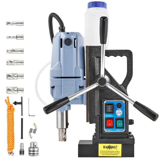 Magnetic Drill 1300W 2248lbf/10000N Portable Mag Drill Press 650RPM MD-40 6Bits